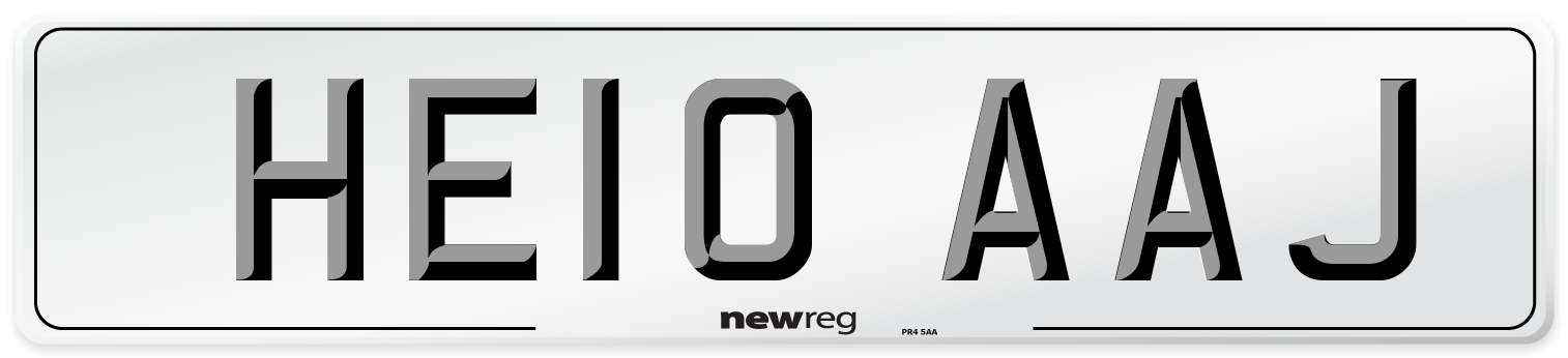 HE10 AAJ Number Plate from New Reg